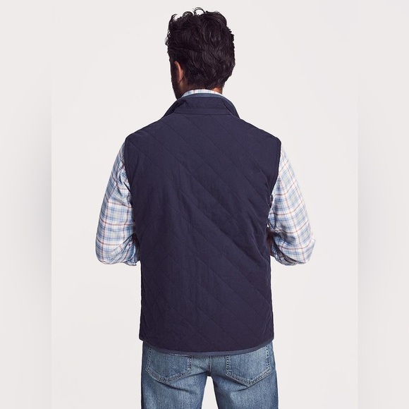 702 Men's Faherty Reversible Vest Jacket Size Medium Color Grey Blue - Picture 3 of 7